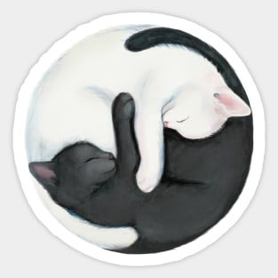 Yin Yang Balancing Cats Sticker